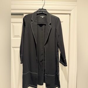 Alfani Women’s Long Black Blazer with Contrast Stitching
